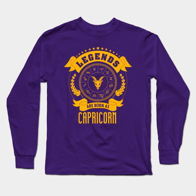 Legends are born as Capricorn Long Sleeve T-Shirt by gastaocared